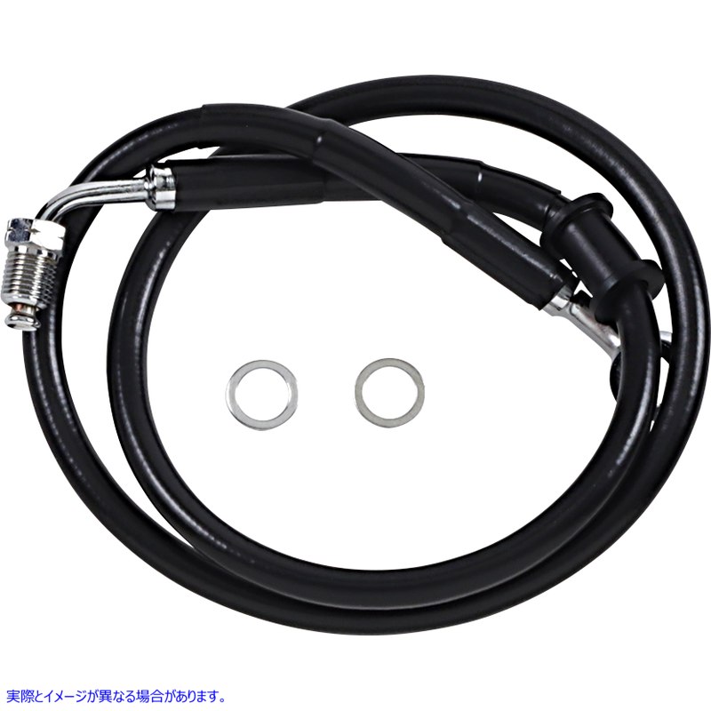 取寄せ ブレーキライン - +4インチ - ブラック - 18-22 ソフテイル ドラッグスペシャリティーズ Brake Line - +4 - Black - '18-'22 Softail 1741-5796 17415796