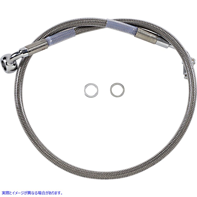 取寄せ 拡張長さのステンレス鋼ブレーキライン ドラッグスペシャリティーズ Brake Line - +4 - Stainless Steel - '18-'21 Softail 1741-5802 17415802