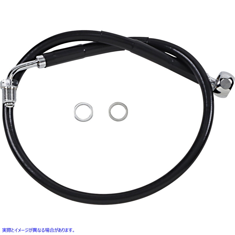 取寄せ ブレーキライン - フロント（上部） - ブラック ドラッグスペシャリティーズ Brake Line - Front (Upper) - Black 1741-5806 17415806