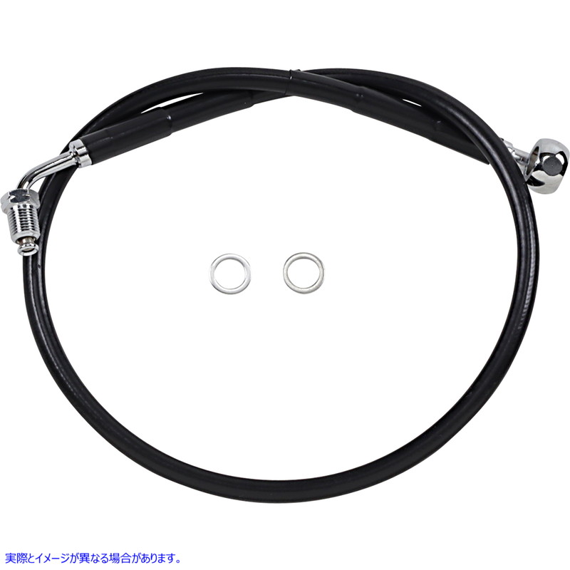 取寄せ ブレーキライン - +4インチ - ブラック - 18-21 ソフテイル ドラッグスペシャリティーズ Brake Line - +4 - Black - '18-'21 Softail 1741-5808 17415808
