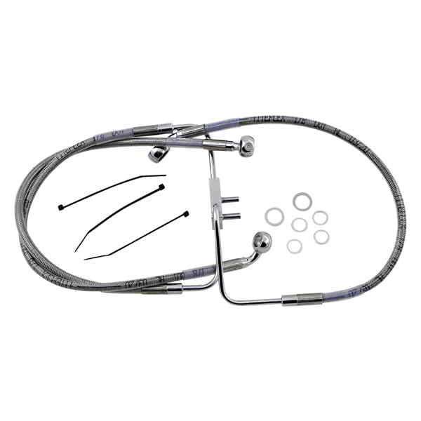 取寄せ ブレーキライン - フロント（上部） - ステンレススチール ドラッグスペシャリティーズ Brake Line - Front (Upper) - Stainless Steel 1741-5841 17415841