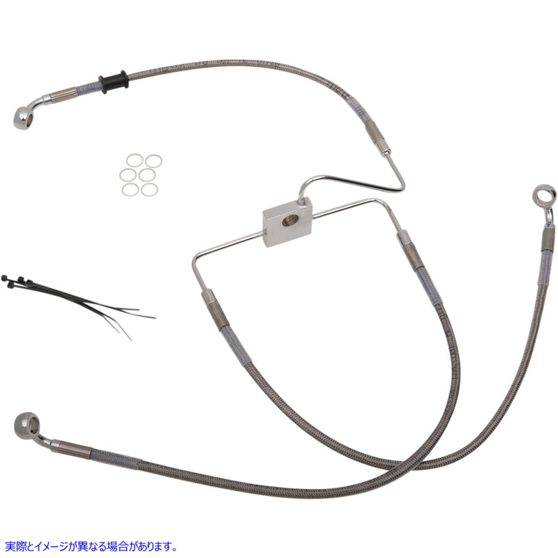 取寄せ ブレーキライン - フロント（上部） - ステンレススチール ドラッグスペシャリティーズ Brake Line - Front (Upper) - Stainless Steel 1741-5845 17415845