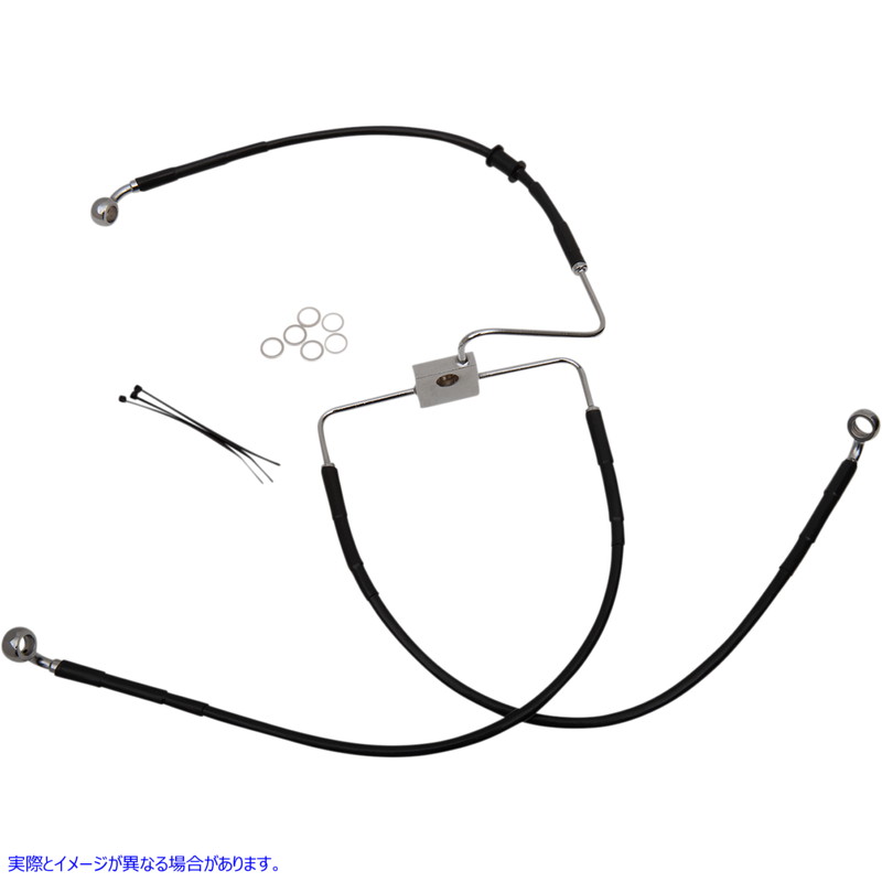 取寄せ ブレーキライン - フロント（上部） - ブラック ドラッグスペシャリティーズ Brake Line - Front (Upper) - Black 1741-5851 17415851