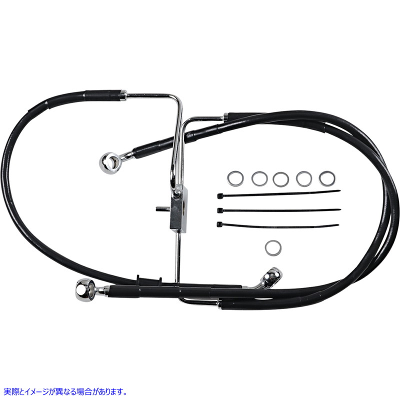 取寄せ ブレーキライン - +2インチ - ブラック - XL ドラッグスペシャリティーズ Brake Line - +2 - Black - XL 1741-5852 17415852