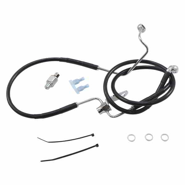 取寄せ ブレーキライン - リア - ブラック - +3インチ ABS非対応 ドラッグスペシャリティーズ Brake Line - Rear - Black - +3 Non ABS 1741-6235 17416235