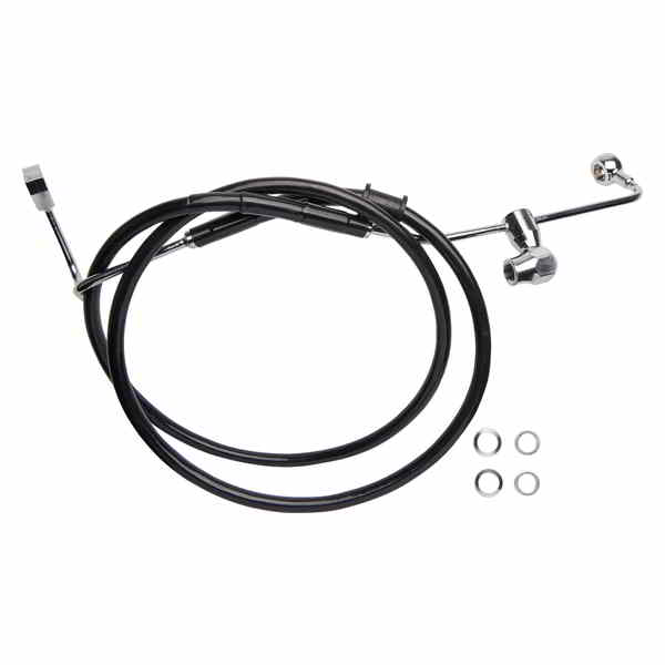 取寄せ ブレーキライン - リア - ABS - ブラック ドラッグスペシャリティーズ Brake Line - Rear - ABS - Black 17416335