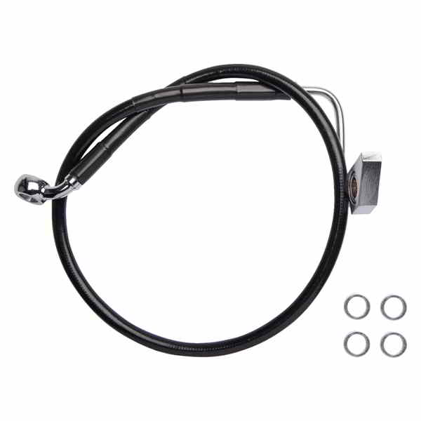 取寄せ ブレーキライン - リア - ABS - ブラック ドラッグスペシャリティーズ Brake Line - Rear - ABS - Black 17416337