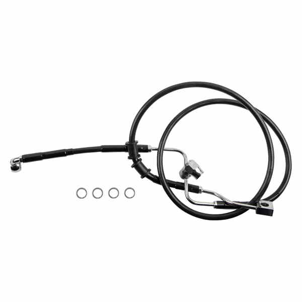 取寄せ ブレーキライン - リア - マスターシリンダーからABS - ブラック ドラッグスペシャリティーズ Brake Line - Rear - Master Cylinder to ABS - Black 17416347