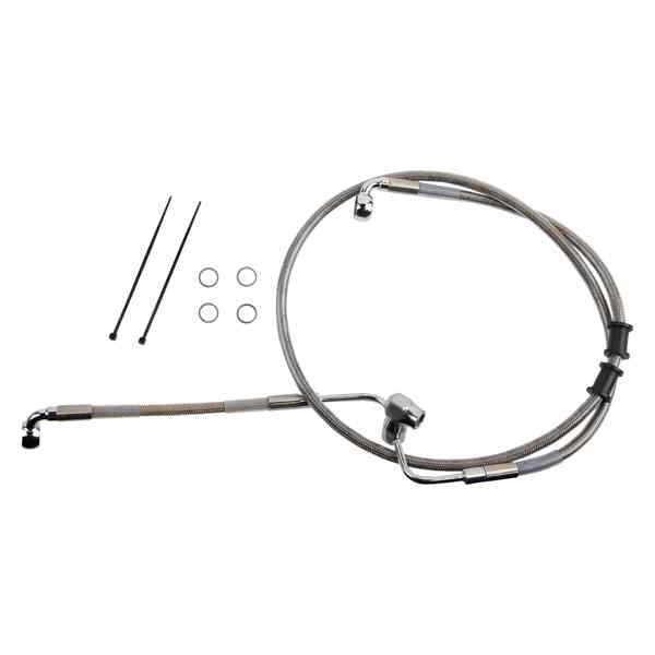 取寄せ ブレーキライン - リア - ABS非対応 - ステンレススチール ドラッグスペシャリティーズ Brake Line - Rear - Non-ABS - Stainless Steel 17416350