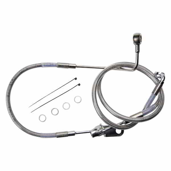 取寄せ ブレーキライン - リア - ABS非対応 - ステンレススチール ドラッグスペシャリティーズ Brake Line - Rear - Non-ABS - Stainless Steel 17416352