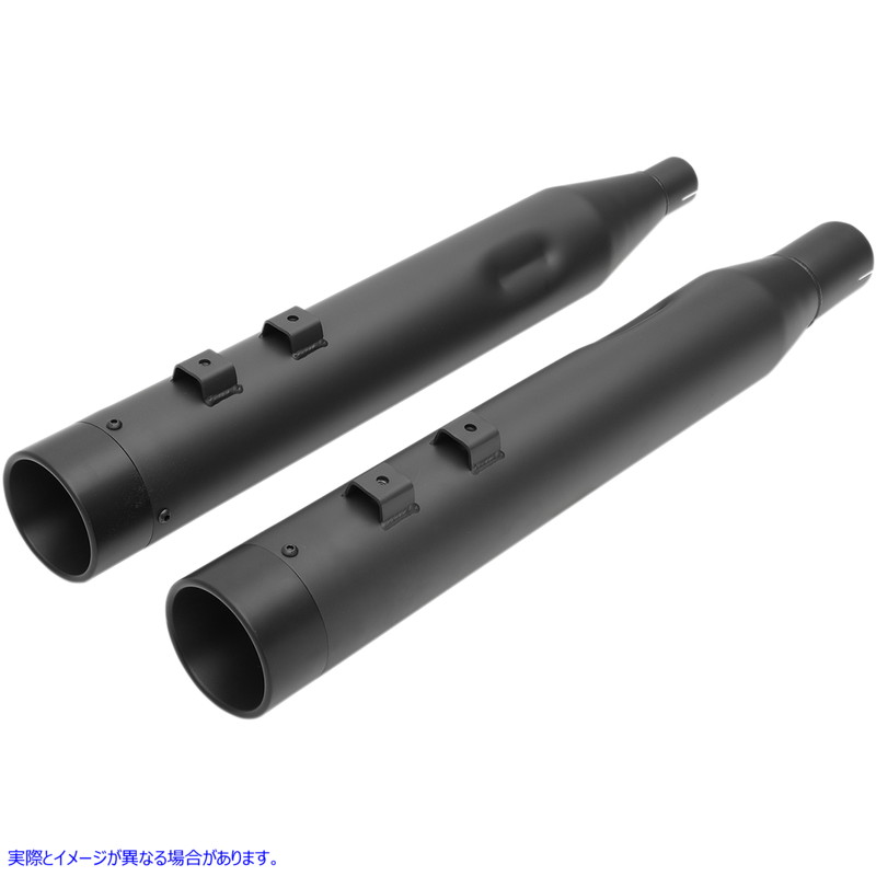 取寄せ スリップオンマフラー ドラッグスペシャリティーズ 4 Slip-On Mufflers with Billet End Caps - Black/Black 1801-1265 18011265