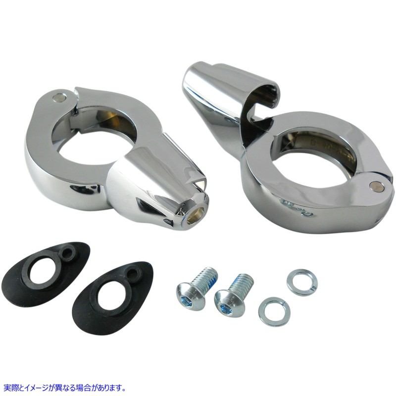 取寄せ 信号フォーククランプをターンします ドラッグスペシャリティーズ Turn Signal Mount - 41mm - Chrome  2020-1269 20201269