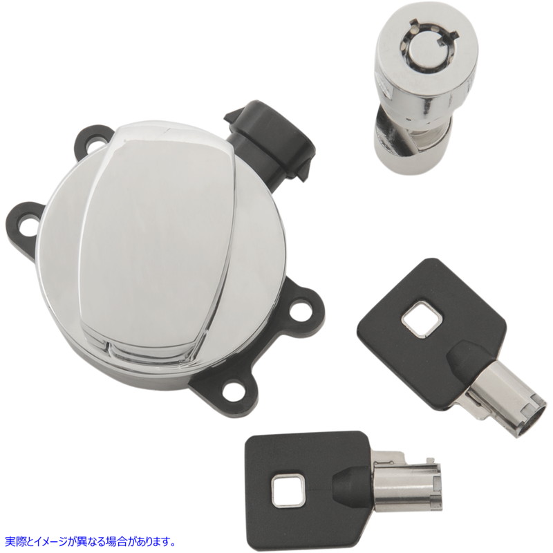 取寄せ サイドヒンジイグニッションスイッチ（フォークロック付き） - クローム ドラッグスペシャリティーズ Side Hinge Ignition Switch with Fork Lock - Chrome 2106-0248 21060248