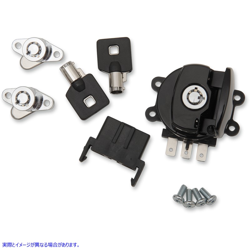 取寄せ サドルバッグロック付きサイドヒンジイグニッションスイッチ - グロスブラック ドラッグスペシャリティーズ Side Hinge Ignition Switch with Saddlebag Lock - Gloss Black 2106-0408 21060408