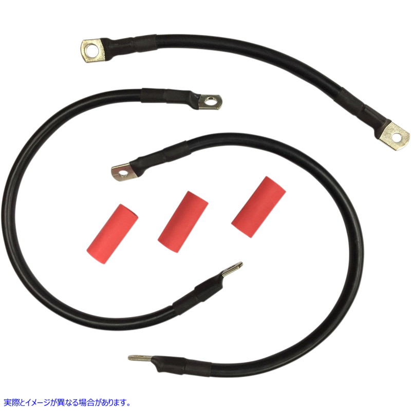 取寄せ ブラックバッテリーケーブルセット - 65-84 FL ドラッグスペシャリティーズ Black Battery Cable Set - '65-'84 FL 2113-0669 21130669