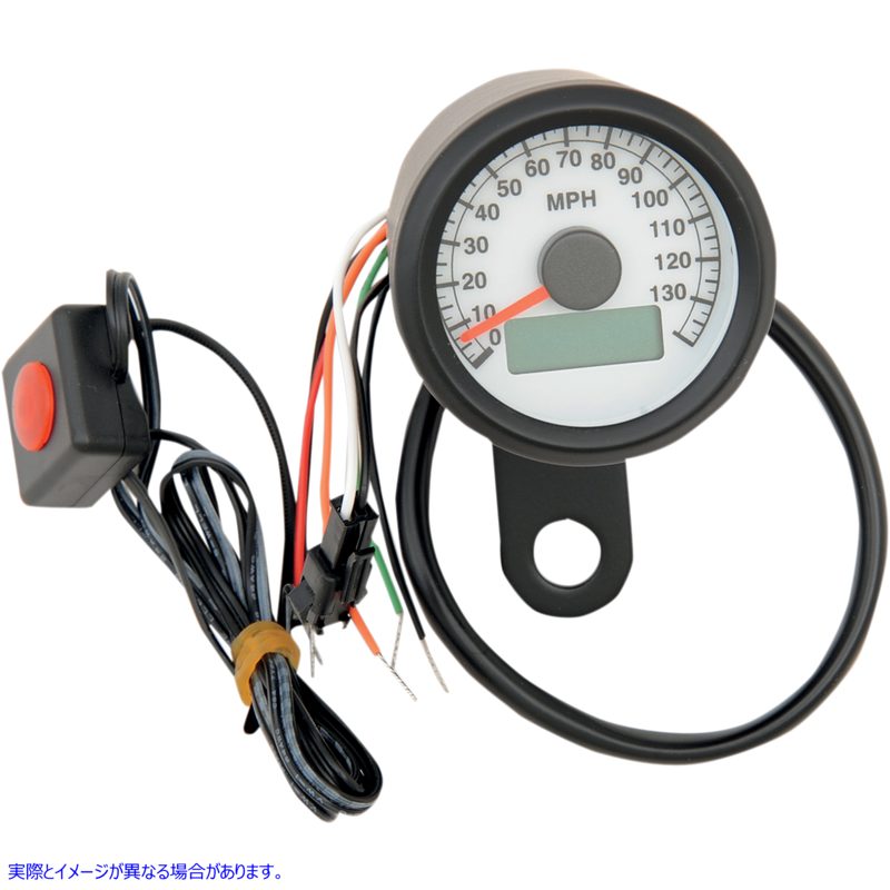取寄せ プログラム可能なミニ電子スピードメーター（オドメーター/トリップメーター付き） - 1.87インチ - ブラック ドラッグスペシャリティーズ Programmable Mini Electronic Speedometer with Odometer/Tripmeter 2210-0260 22100260