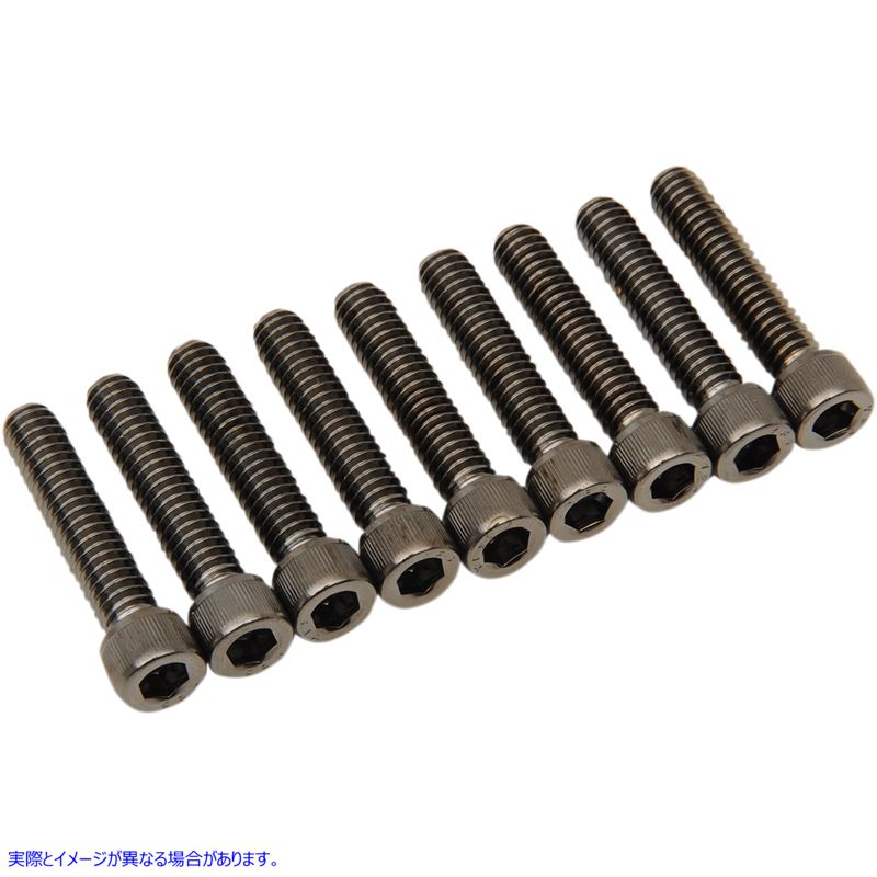 取寄せ M-8ボルトキット ドラッグスペシャリティーズ Bolt Kit - Camshaft Cover - Black/Chrome - Knurled - M8 2401-1025 24011025