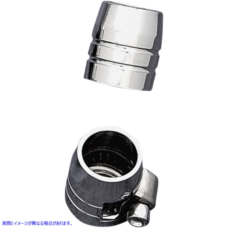 取寄せ 溝付きクロムホースはクランプで終わります ドラッグスペシャリティーズ Grooved Hose Ends with Clamp - Chrome - 3/8 DS-096608 DS096608
