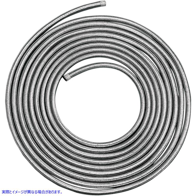 取寄せ 編組オイル/燃料ホース - ステンレススチール - 3/8インチ x 25フィート ドラッグスペシャリティーズ Braided Oil/Fuel Hose - Stainless Steel - 3/8 x 25' DS-096614 DS096614