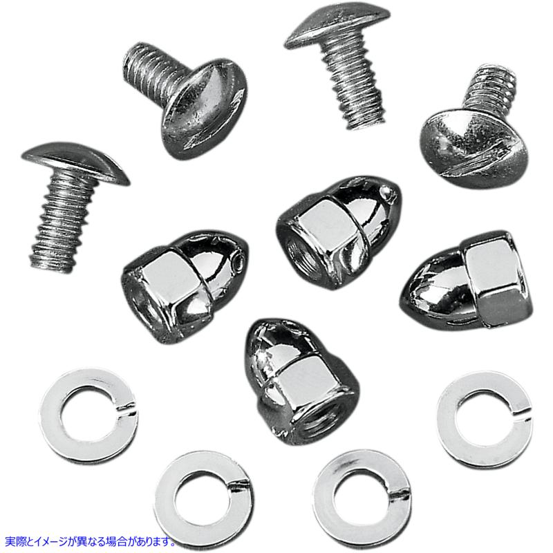 取寄せ ナンバープレートのドングリセット ドラッグスペシャリティーズ License Plate Fasteners - Acorn Nuts DS-190190 DS190190