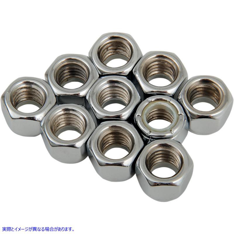 取寄せ ナット - ナイロン - クローム - 3/8-16 ドラッグスペシャリティーズ Nuts - Nylon - Chrome - 3/8-16 DS-190528 DS190528