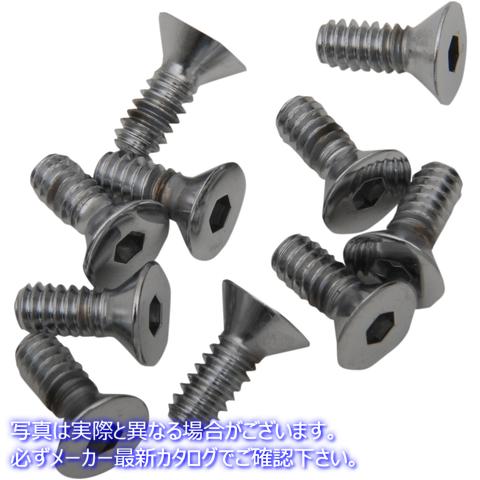 取寄せ カウンターサンクソケットヘッドボルト ドラッグスペシャリティーズ Bolts - Flat-Head - Chrome - 10-24 x 1/2 DS192352 DS192352