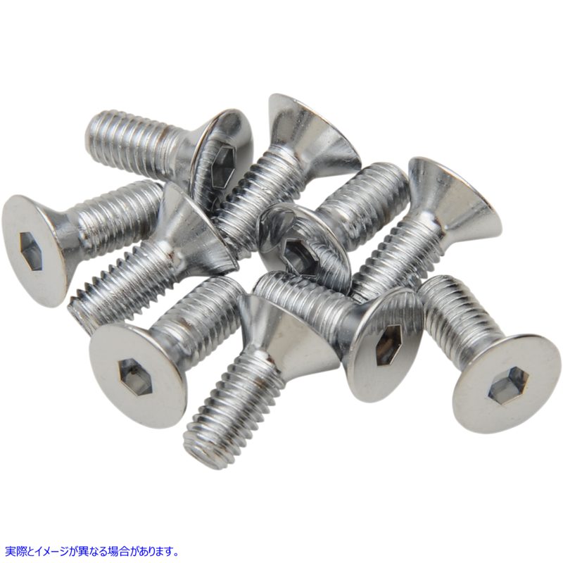 取寄せ カウンターサンクソケットヘッドボルト ドラッグスペシャリティーズ Bolts - Flat-Head - Chrome - 10-32 x 3/8 DS192354 DS192354