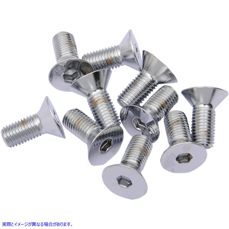 取寄せ カウンターサンクソケットヘッドボルト ドラッグスペシャリティーズ Bolts - Flat-Head - Chrome - 5/16-24 x 5/8 DS192367 DS192367