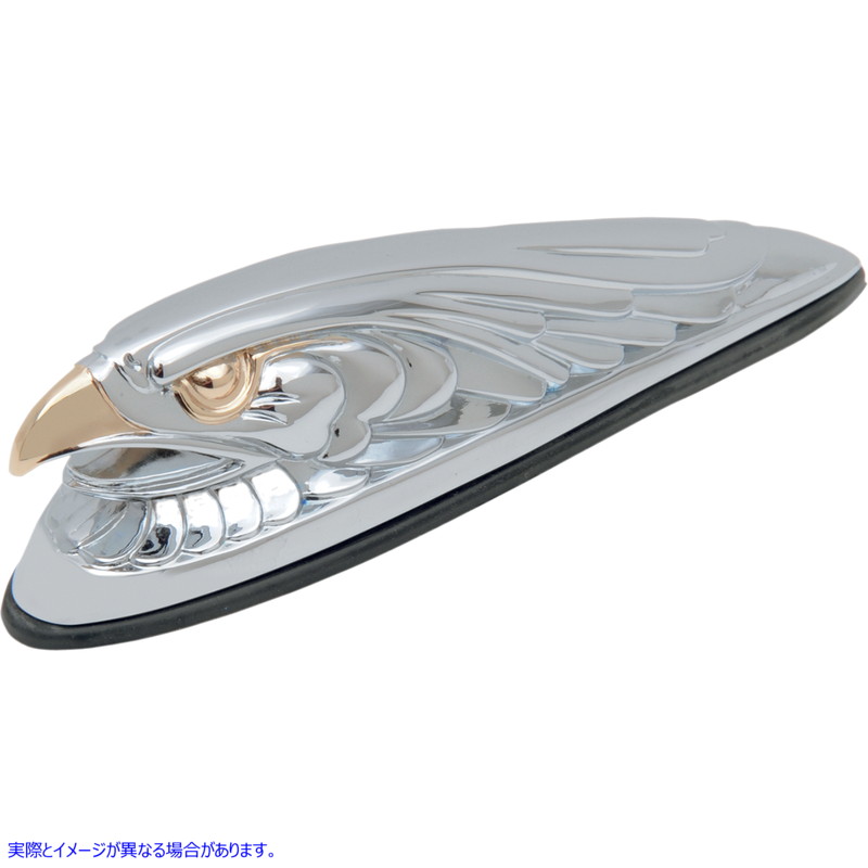 取寄せ イーグルヘッドフロントフェンダーオーナメント ドラッグスペシャリティーズ Eagle Head with Lights - Gold Eyes - Small - Chrome DS-287556 DS287556