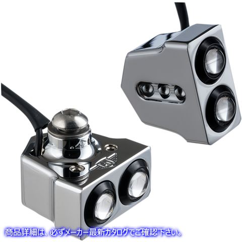 取寄せ LEDサイドマウントターンシグナル - クローム/アンバー ジョーカーマシーン LED Side Mount Turn Signal - Chrome/Amber 05-208-AC 20201296