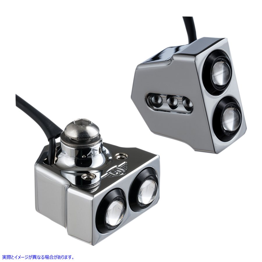 取寄せ LEDサイドマウントターンシグナル - クローム/レッド ジョーカーマシーン LED Side Mount Turn Signal - Chrome/Red 05-208-RC 20201298