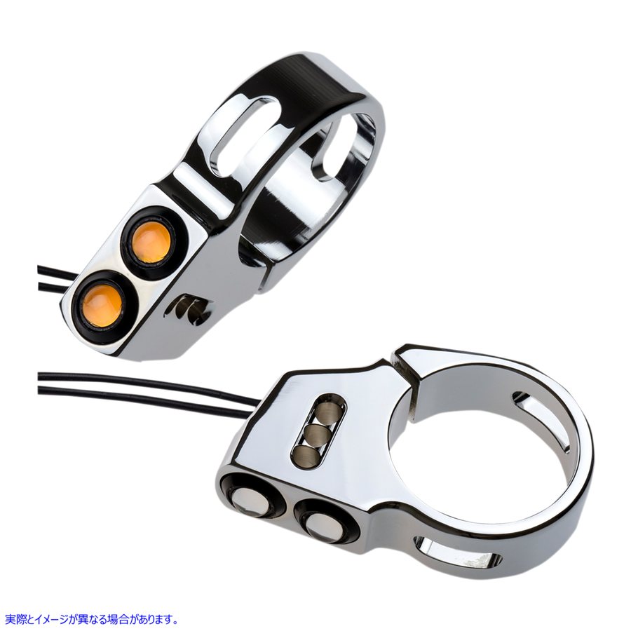 取寄せ ラットアイ LED ターンシグナル - 49 mm - クローム ジョーカーマシーン Rat Eye LED Turn Signals - 49 mm - Chrome 05-200-3C 20201304