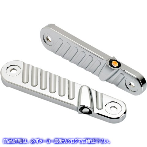 取寄せ ストリームライナー ターンシグナル - フィン付き - クローム ジョーカーマシーン Streamliner Turn Signals - Finned - Chrome 05-210-3 20201306