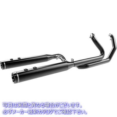 取寄せ 2：2ツーリングエキゾーストシステム クロームワークス 2-into-2 Dominator Exhaust System - Black - '09-'16 FL - With 4-1/2 Muffler 200830 18001963