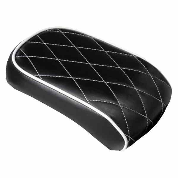 取寄せ ベアボーンズ ピリオンパッド - ダイヤモンド - ブラック（ホワイトステッチ付き） - ソフテイル 08-17 ラペラ Bare Bones Pillion Pad - Diamond - Black w/ White Stitch - Softail '08-'17 LXE-007PDMWTP 08021528