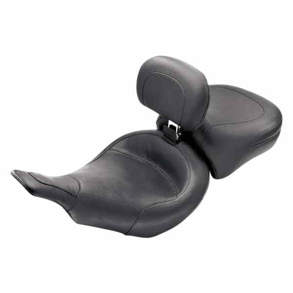 取寄せ 取り外し可能なバックレストを備えたワイドスタイルのソロシート マスタング Wide Solo Seat - With Backrest - Black - Smooth - FLT '97-'07 79127 08010301