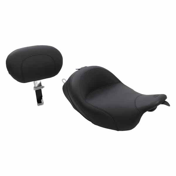 取寄せ 取り外し可能なバックレストを備えたワイドスタイルのソロシート マスタング Wide Solo Seat - With Backrest - Vintage - Black - Smooth - FL '08+ 79600 08010462