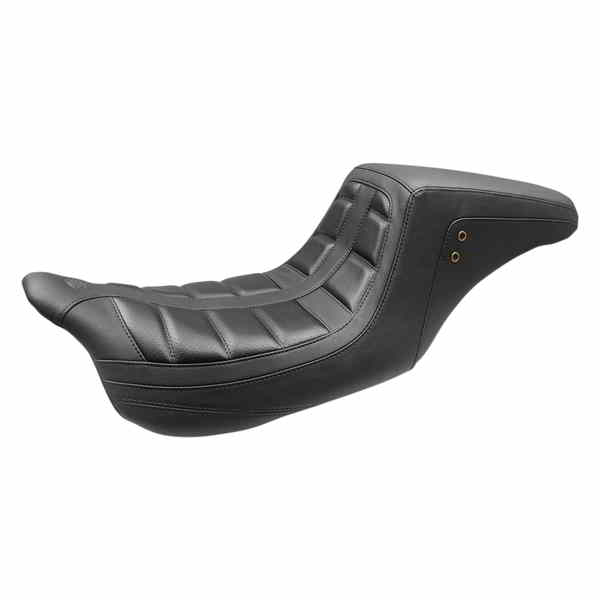 取寄せ スクエアバックワンピースシート マスタング Squareback One-Piece Seat - Tuck and Roll - Black w/ Black Stitching 75239 08011173