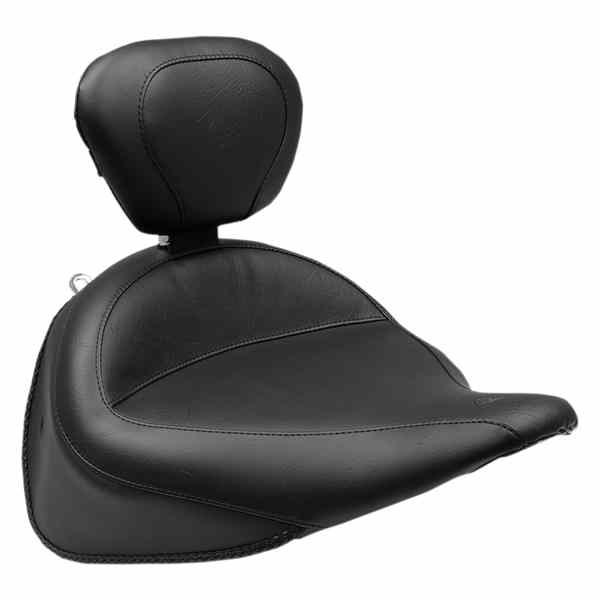 取寄せ 取り外し可能なバックレストを備えたワイドスタイルのソロシート マスタング Wide Solo Seat - With Backrest - Vintage - Black - Smooth 79916 08020899