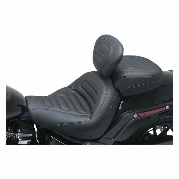 取寄せ MXツアーソロシート マスタング Max Profile Solo Touring Seat - with Driver Backrest - Black - Trapezoid Stitch - FXFB/FXFBS 79334 08021059