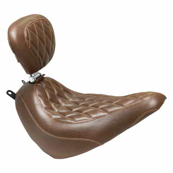 取寄せ トリッパーソロシート マスタング Seat - Wide Tripper? Solo - with Backrest - Diamond - Brown 83004 08021221