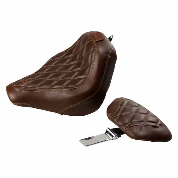 取寄せ トリッパーソロシート マスタング Seat - Wide Tripper? Solo - with Backrest - Diamond - Brown 83031 08021239