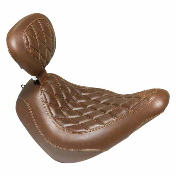 取寄せ トリッパーソロシート マスタング Seat - Wide Tripper? Solo - with Backrest - Diamond - Brown 83040 08021245