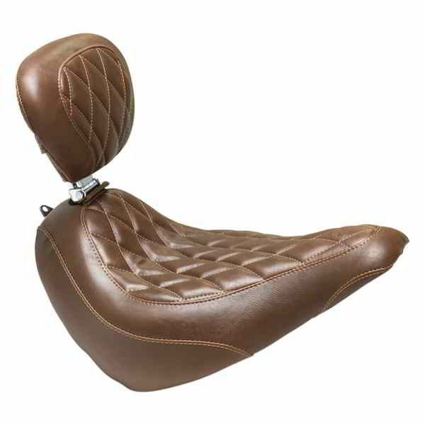 取寄せ トリッパーソロシート マスタング Seat - Wide Tripper? Solo - with Backrest - Diamond - Brown 83052 08021251