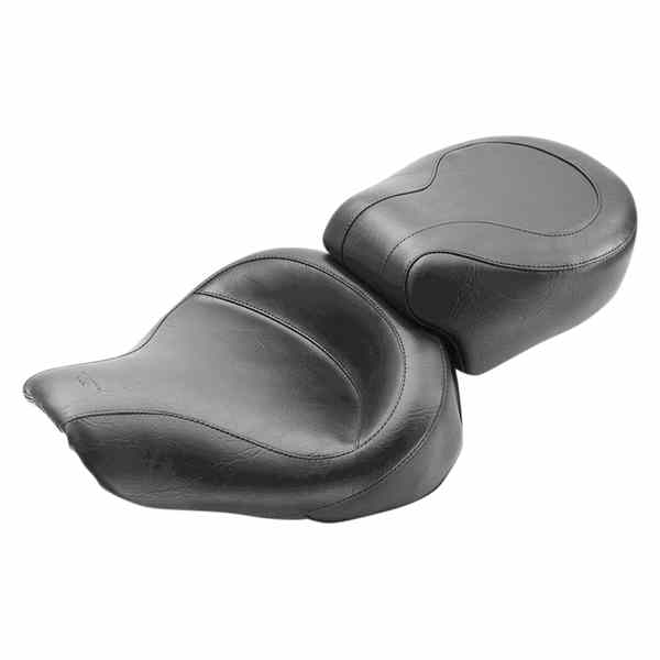 取寄せ ヴィンテージ2アップシート マスタング Vintage Style Seat - Wide - Smooth - Black - Dyna '96-'03 75536 08030227