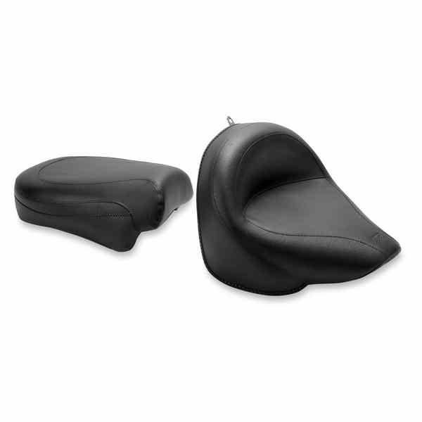 取寄せ ビンテージワイド2アップツーリングシート マスタング Seat - Vintage - Wide - Touring - Without Driver Backrest - Two-Piece - Smooth - Black - XVS 75912 08100280