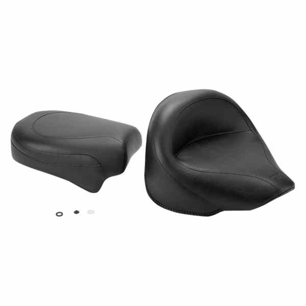 取寄せ ビンテージワイド2アップツーリングシート マスタング Seat - Vintage - Wide - Touring - Without Driver Backrest - Two-Piece - Smooth - Black - XVS 75279 08100284