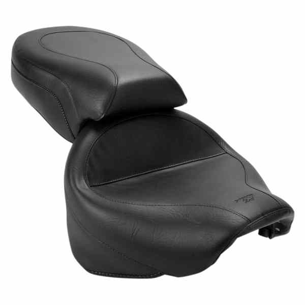 取寄せ ビンテージワイド2アップツーリングシート マスタング Seat - Vintage - Wide - Touring - Without Driver Backrest - Two-Piece - Smooth - Black 75217 08100385