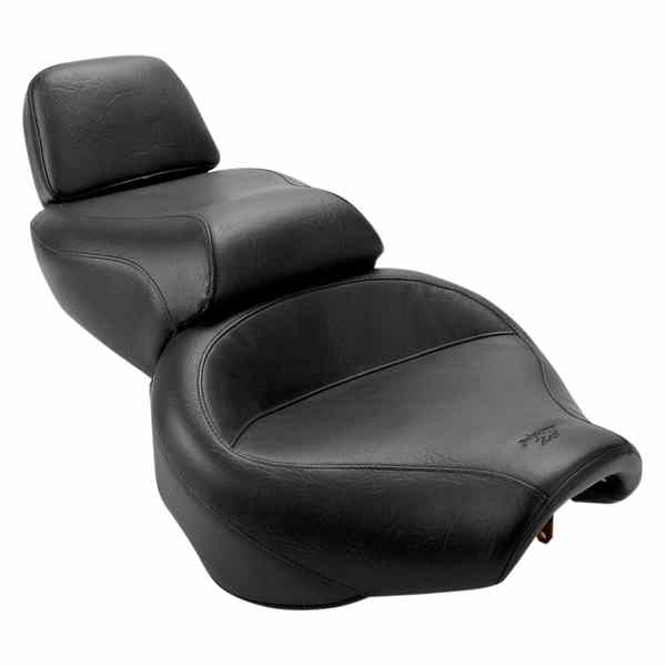 取寄せ ビンテージワイド2アップツーリングシート マスタング Seat - Vintage - Wide - Touring - Without Driver Backrest - One-Piece - Smooth - Black - Virago 75244 08100386