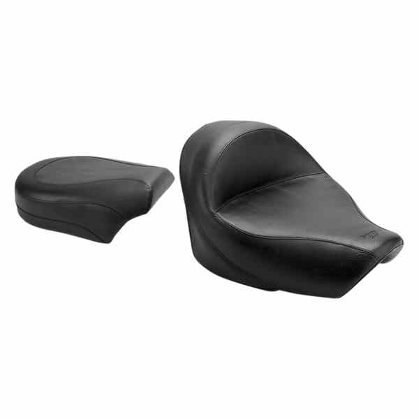 取寄せ ビンテージワイド2アップツーリングシート マスタング Seat - Vintage - Wide - Touring - Without Driver Backrest - Two-Piece - Smooth - Black - VT750 76521 08100406